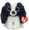 Ty Beanie Boo's Soft Toy Sissy The Dog 15cm, Small, White/Black, Model TY36570, Polyester