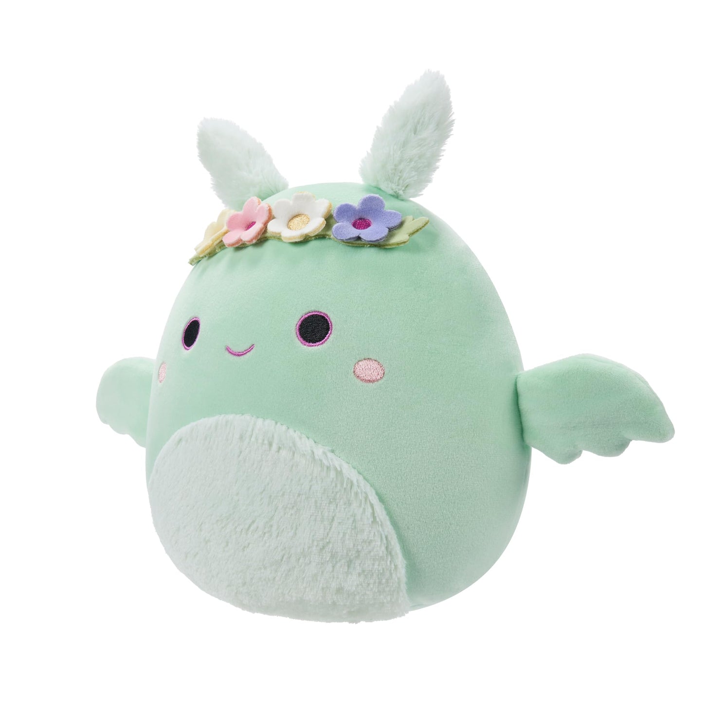 Squishmallows Original 7.5-Inch Tove The Mint Green Mothman Plush with Flower Crown