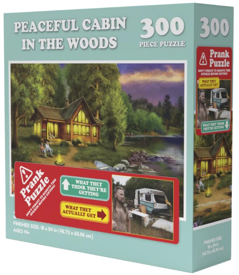 VR Distribution 300 Piece Jigsaw Puzzle - Wilder Games Peaceful Cabin in The Woods, Multicolor, Paper, Model: WILD-178