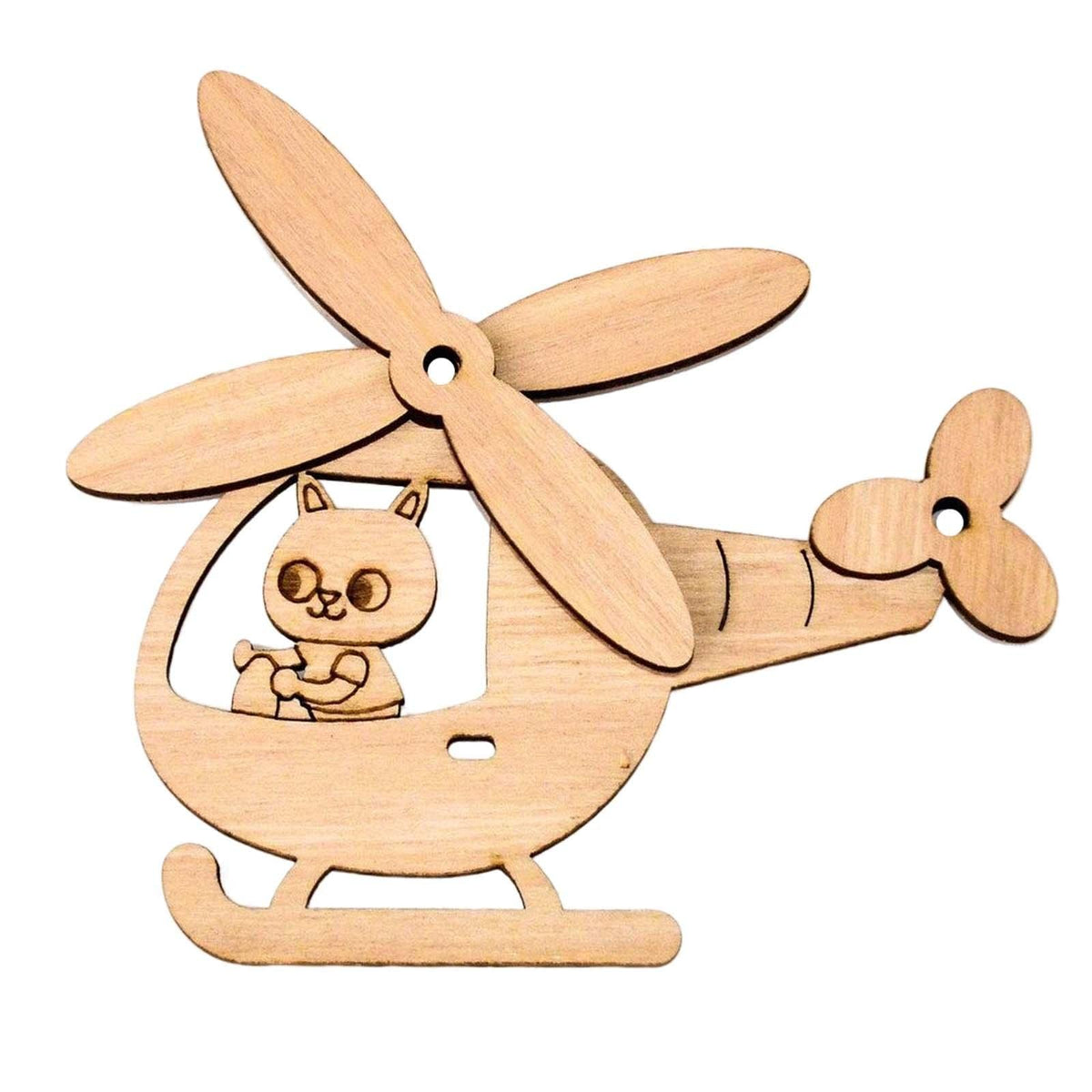 Ilsmysutra Diy Wooden Toy Sensory Board Parts Birthday Gift Development Toy Durable Helicopter