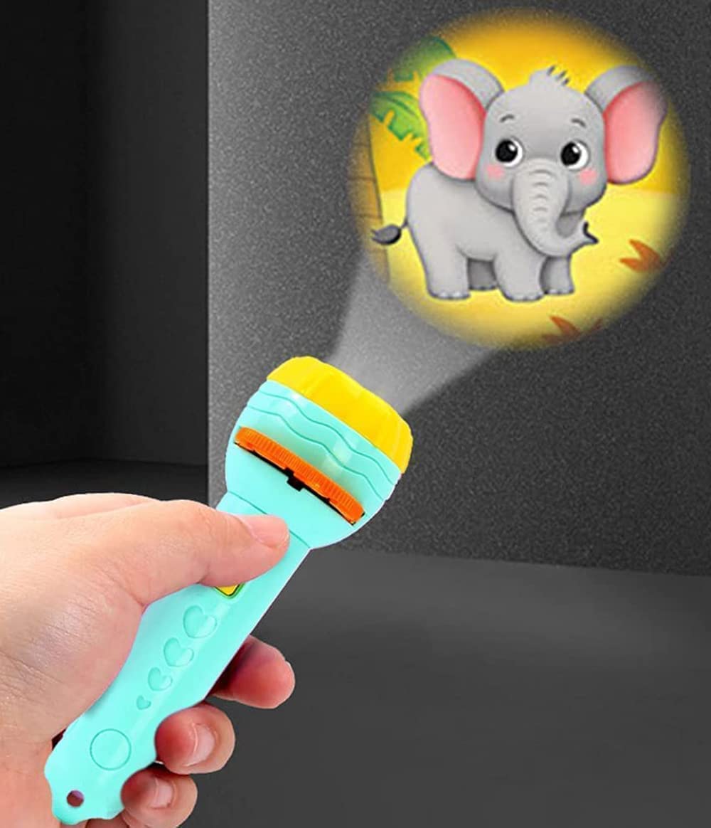 Pookie Toys Mini Projector Torch for Kids | 3 Slides 24 Patterns Flashlight Projector Lamp | Educational Learning Toy & Night Li