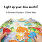 Wonderful Dinosaur 8 Floor Puzzles and Giant Map
