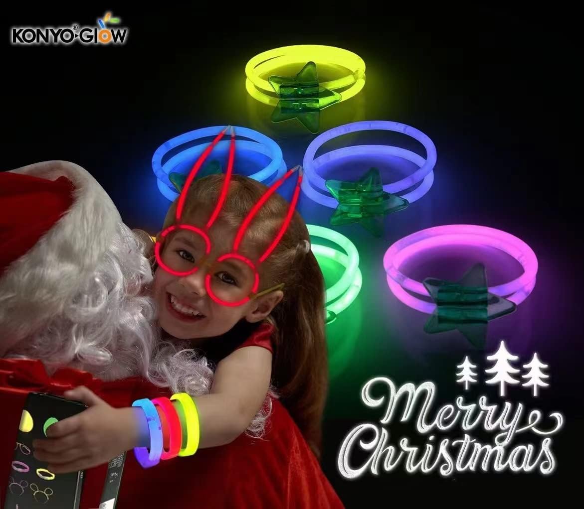 XXJXING Glow Sticks Party Set, 40 Pieces with Connectors