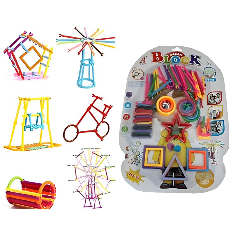 Mky Stacking Block Games For Kids Dream Colorful Activity Sticks Building Blocks Toys For Boys Girl Kids Children | 98 Pcs (Mult