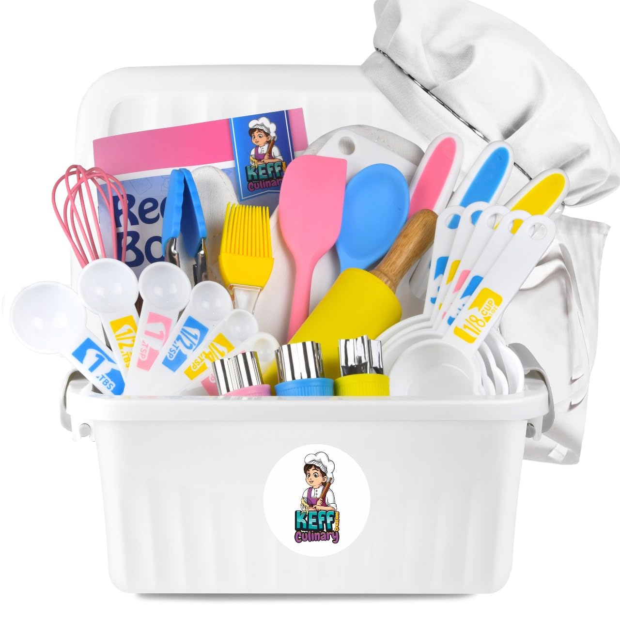 KEFF 30 Pcs Kids Kitchen Set for Cooking & Baking - Real Utensils with Kid Safe Cutting Board and Knife Set for Junior Chef. Montessori Kitchen Tools for Toddlers BPA-Free -Like New