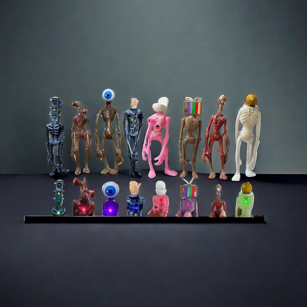 Poprore 8 Pcs Siren Head Action Figure Monster Siren Head Horror Model (Series-H)