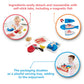 Hape Tasty Proteins Set | Wooden Pretend Play Food Set for Kids, Basic Play Cooking Ingredients and Accessories Set, Multicolor