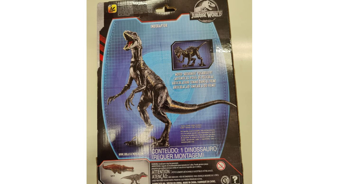 Jurassic World Indoraptor Villain Dinosaur Figure, 10" Posable, Black Plastic