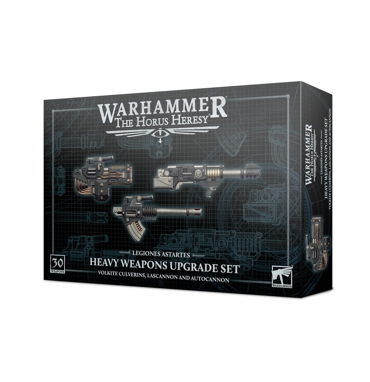 Games Workshop Warhammer Horus Heresy Legiones Astartes Heavy Weapons Upgrade Set - Volkite Culverins, Lascannons, Autocannons, Black, Plastic