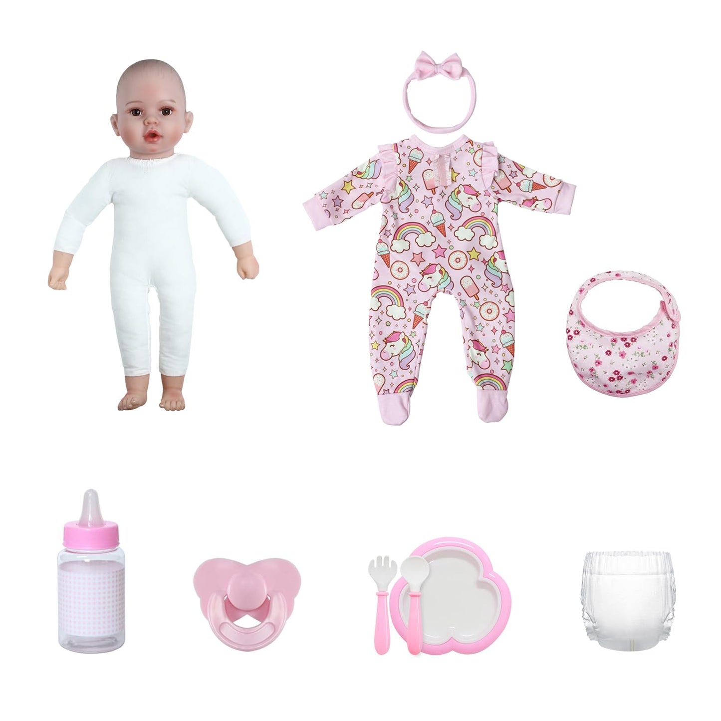 GOAROY Baby Dolls  18 inches Large Realistic Cute Soft Body Baby Doll Real Life Baby Dolls Girl  with Bottles & Pacifier  Diapers and Bibs  Gift Idea for Ages 3+