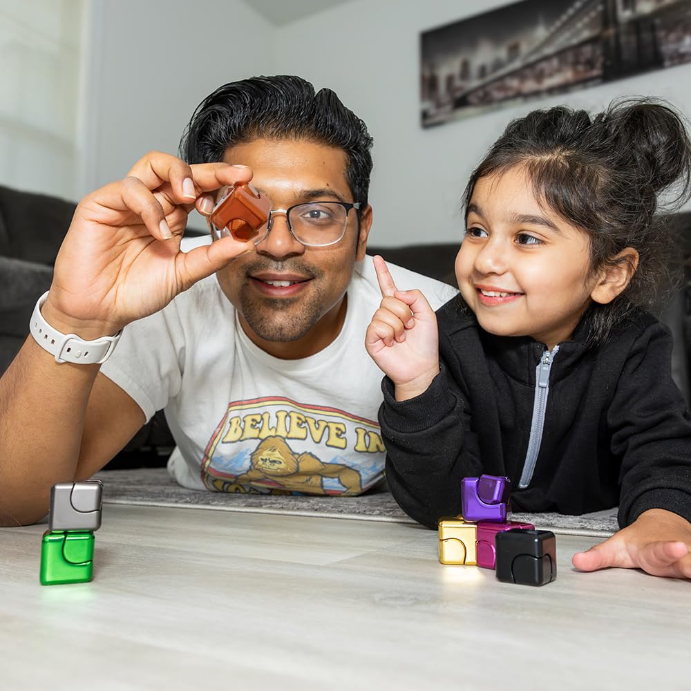 Cube Spinner Fidget Toy - Relieves Anxiety, ADHD, Stress & Boosts Focus - Durable Metal EDC, Fun & Quiet - Ideal for Kids & Adul