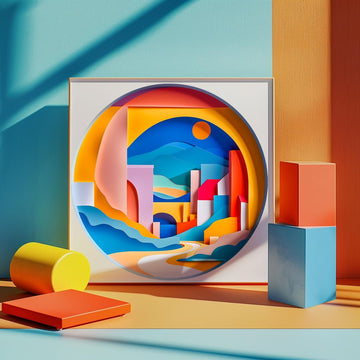 Bgraamiens 3D Visual Sunrise In The Distance 1000 Piece Round Puzzle For Adults