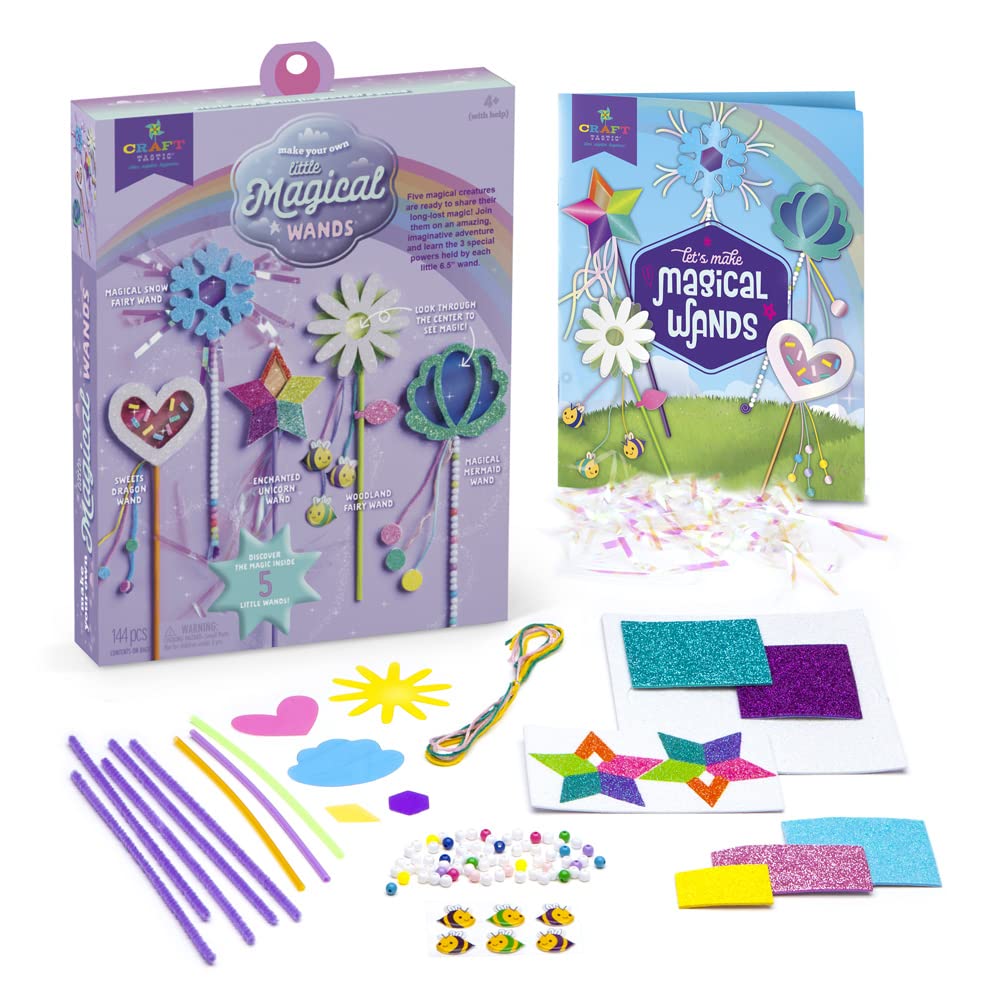Craft-Tastic — Make Your Own Little Magical Wands — Everything Included For 5 Fun Diy Magic Wands Art & Crafts Projects — Ages 4+