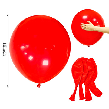 Red Balloons 18 Inch 12 Pack Large Latex Party Balloons Round Helium Balloon For Christmas Wedding Birthday Valentine'S Day Enga