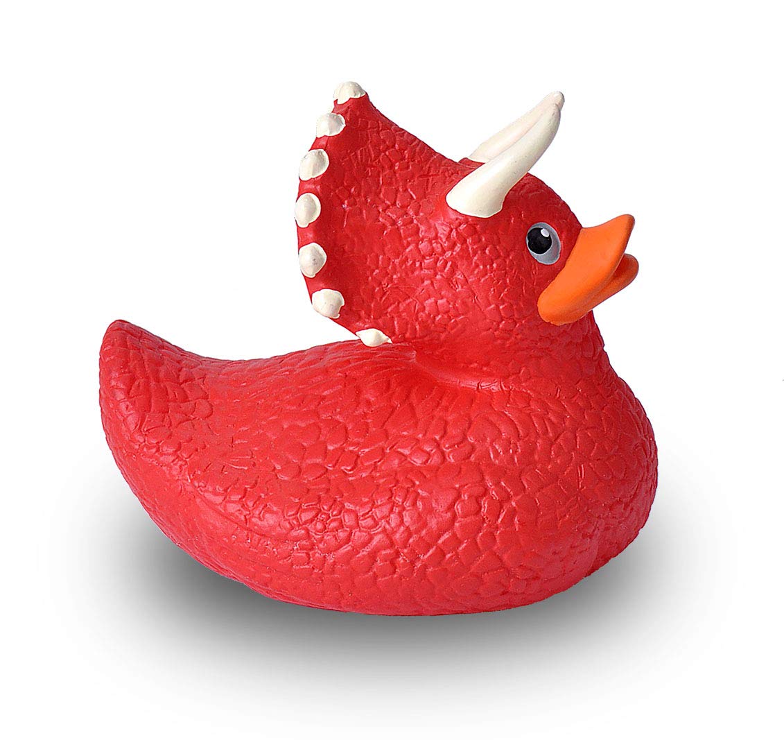 Wild Republic Rubber Ducks, Bath Toys, Kids Gifts, Pool Toys, Water Toys, Triceratops, 4'