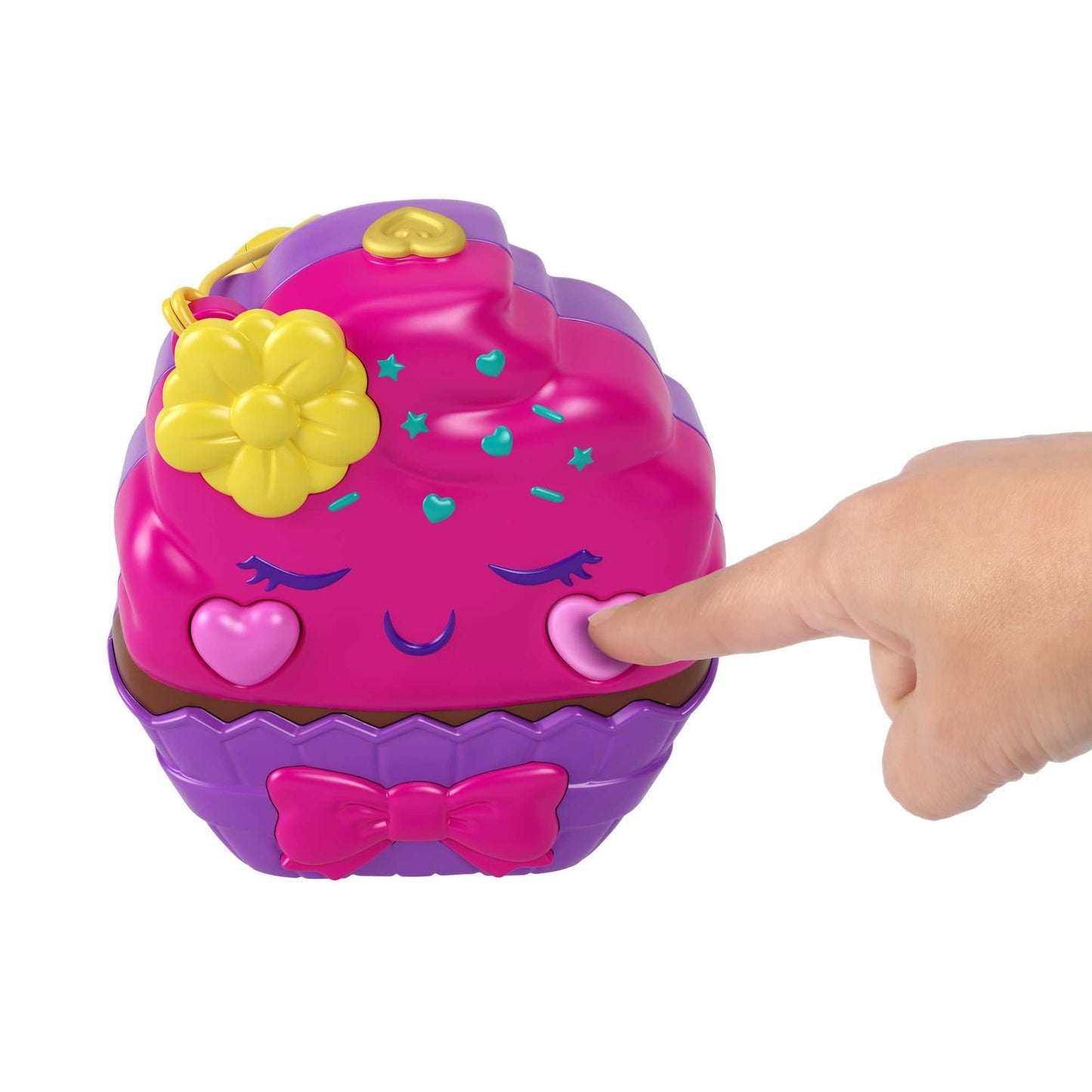 Polly Pocket Compact Playset - Something Sweet Cupcake, 15 Pieces, Multicolor, Includes 2 Micro Dolls & Accessories, Model HKV31
