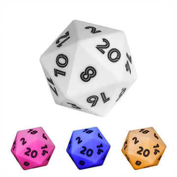 KSNDie Large D20 LED Dice, 86mm White DND Dice, 20 Sided Dice Color Changing Light Polyhedral Dice D&D for MTG Dungeons and Drag