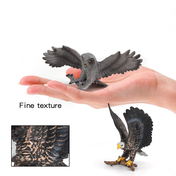 WONWONTOYS Forest Wildlife Bird Toy Set - Eagle Owl, Bald Eagle, Table Decorations, Christmas Scene, Cake Decoration, Children's