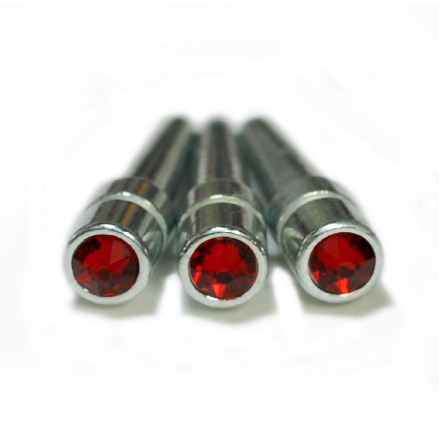 We Games Chrome Cribbage Pegs With Austrian Crystals - Set Of 3 - Siam Red