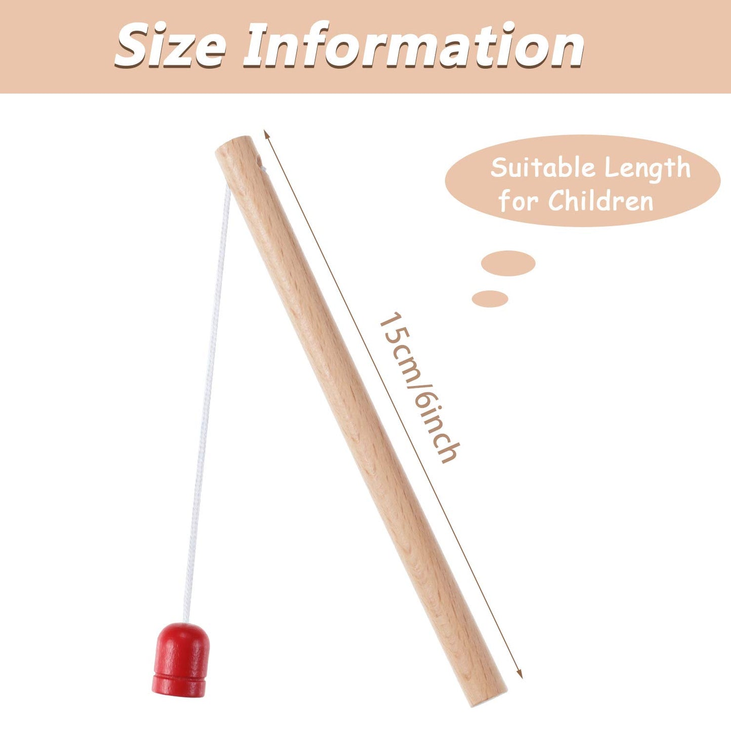 Sumind Wooden Magnetic Fishing Poles Set - 4 Small Red Rods for Kids - Ideal for Preschool Fishing Game