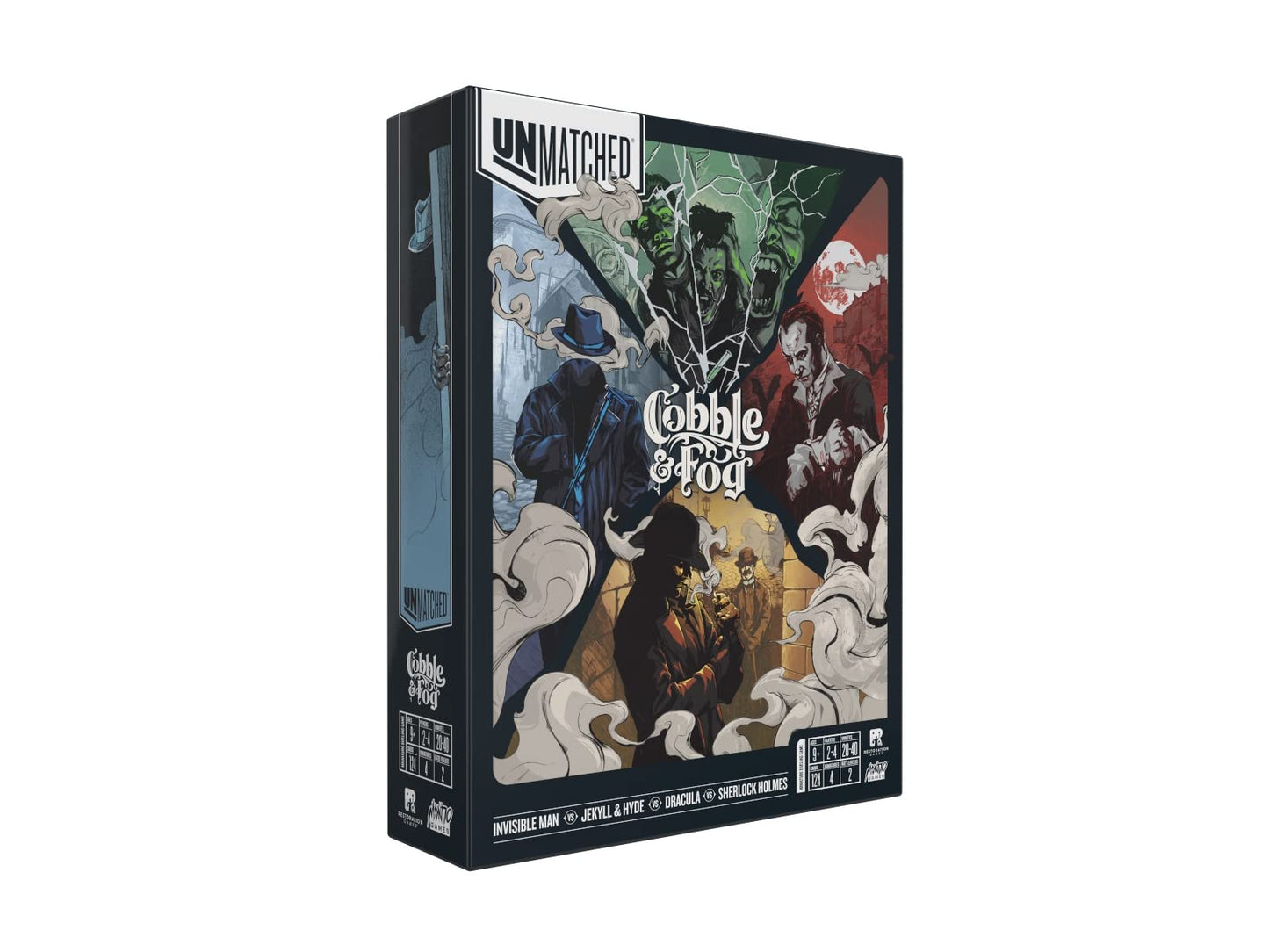 Restoration Games Unmatched: Cobble and Fog - Strategy Fighting Game for Family and Teens, Cardboard, Model 222489