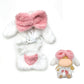 17cm Doll Clothes Labubu Clothes for 6.7inch(17cm) Dolls enhanced Doll Outfit with Hat and Accessories(Clothes Only) (Pink White)