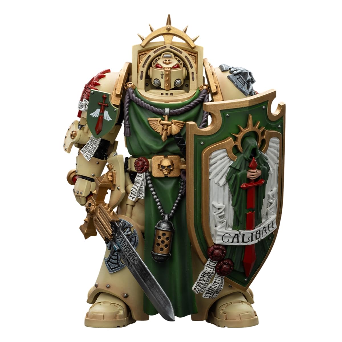 JOYTOY Warhammer 40 000 1/18 Action Figure Dark Angels Deathwing Knight 1 with Power decorative replica blade  Storm Shield and Teleport Homer Collection Models Birthday Gifts 15Age+