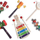 Kishore Collections Channapatna Toys Wooden Baby Rattles for 6 to 12 Months| Gift for New Born Baby Girl & Boy InfantsSet of 6 