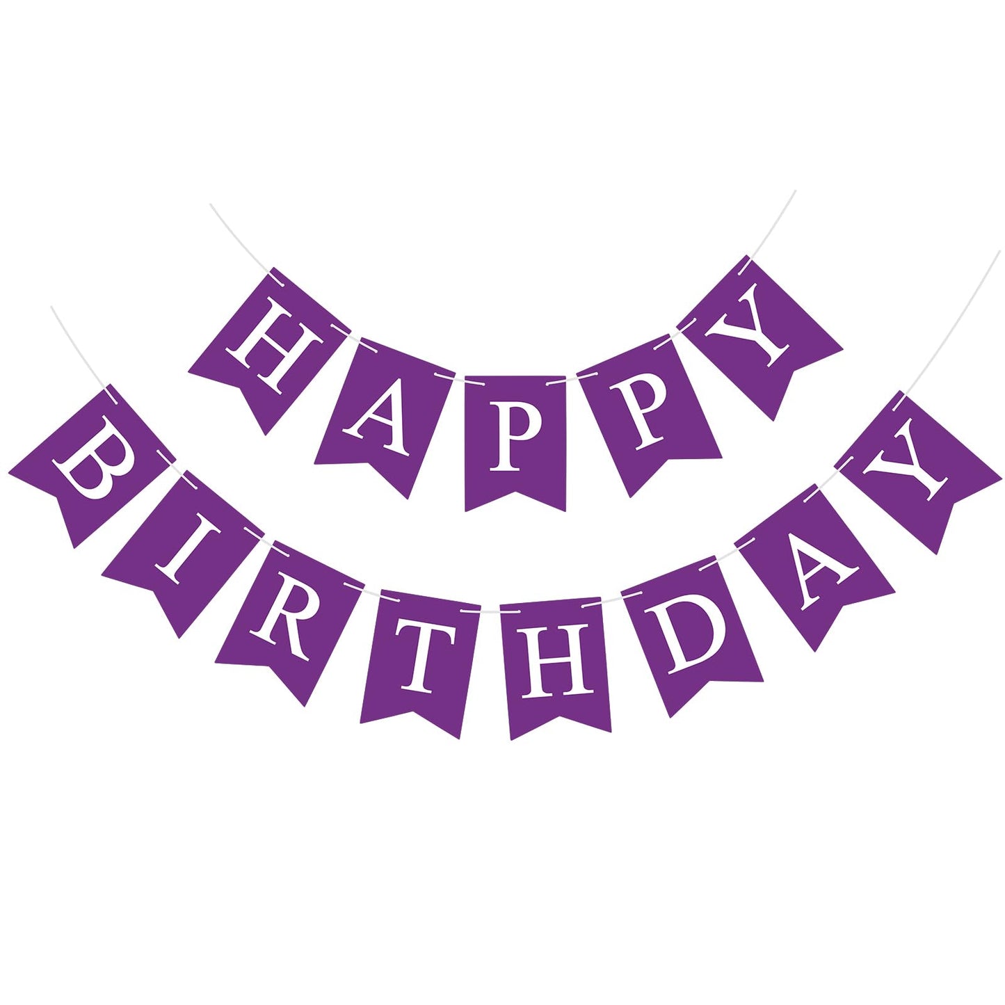 Waenerec Purple Happy Birthday Banner Sign Happy Birthday Bunting Banner Garland For Kids Girl Woman Birthday Tea Party Decorations Bunting Flag Birthday Party Supplies