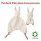 CUDDLE CORNER Organic Cotton Stuffed Animal Rattle Baby Toys, Plush Bunny Cuddle Cloth and Hand Grip Ring Rattles Plush Toy Set