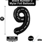 Race Car Number 9 Balloons,40 Inch Racing Car 9 Birthday Balloons Two Fast Balloon Race Track Black 9 Balloon Number For Cars Theme Birthday Party