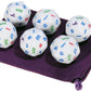 Alphabet Jumbo Dice, 30-Sided, Set of 6 Identical Dice, Purple Velveteen Drawstring Storage Pouch, Bundled Items