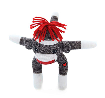 Plushland Adorable Sock Monkey 8 Inches Tall - Soft Realistic Plush Knitted Stuffed Animal Toy Gift - For Kids, Babies, Teens, Girls And Boys (New Brown)