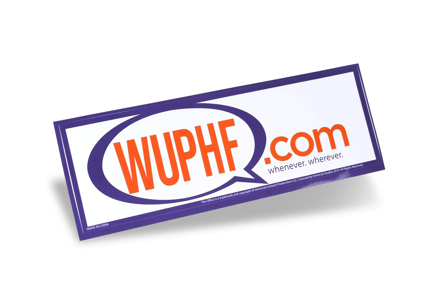 The Office Wuphf.Com Sticker - White 8.25-Inch X 2.75 -Inch With Red & Blue Print - Sitcom Social Media Startup Spoof - Great Gift For Hit Comedy Television Series Fans - For Home, Work, School