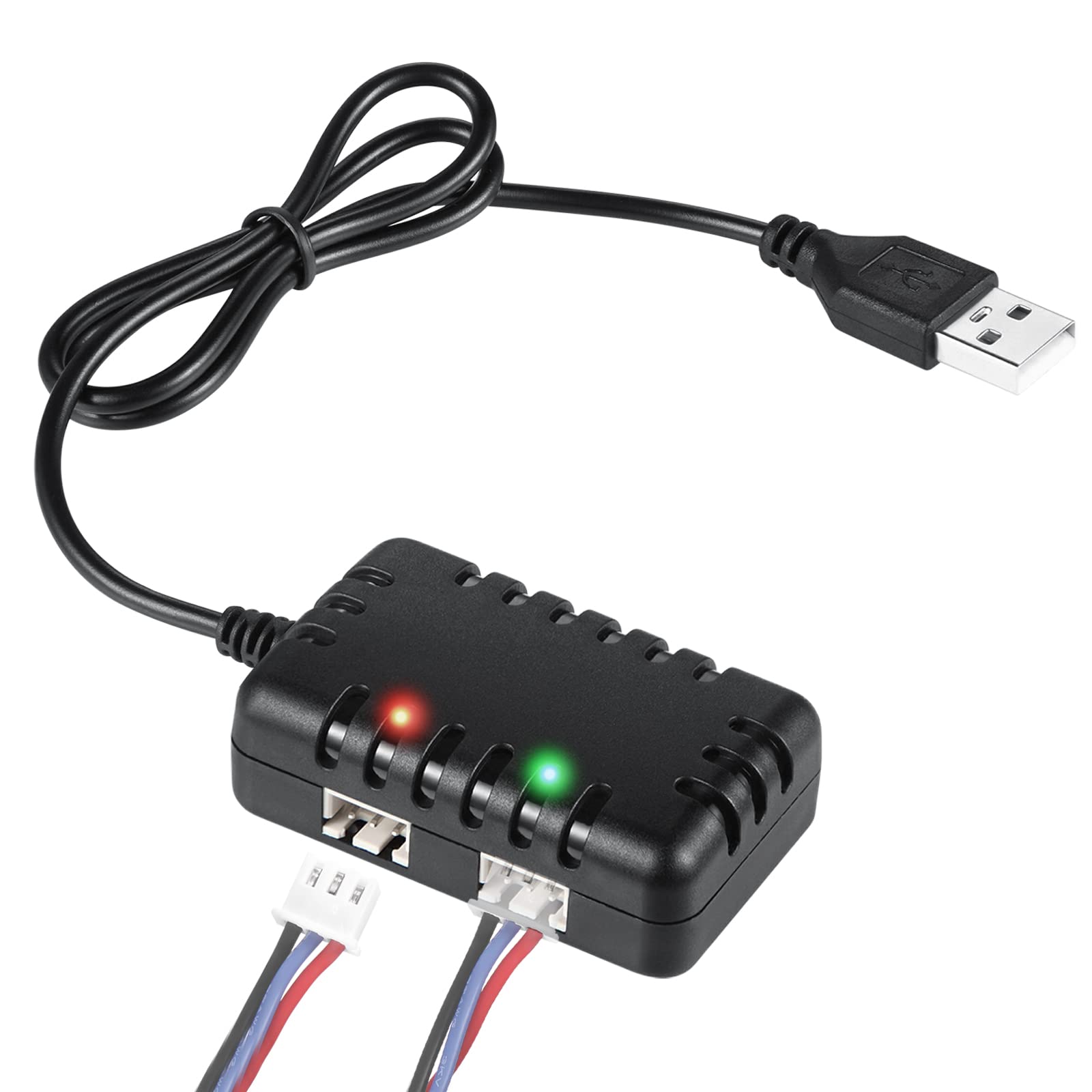 Urgenex Charger Cable 2S 7.4V 1 To 2 Usb Charger Replacement For Scx24 Rc Car 1A With Xh-3P Connector Compatible With Axial Scx1