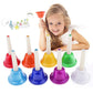 Alnicov Music Hand Bell Rhythm Band Kids Play Hand Bells, 8 Sound, 8 Color Musical Bell For Kids, Senior, Teacher, Desk Bell Met