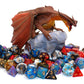 Creebuy Blue Mix Black Dice Dnd Polyhedral Dice Set For Dungeon And Dragons D&D Rpg Role Playing Games 7-Die Set