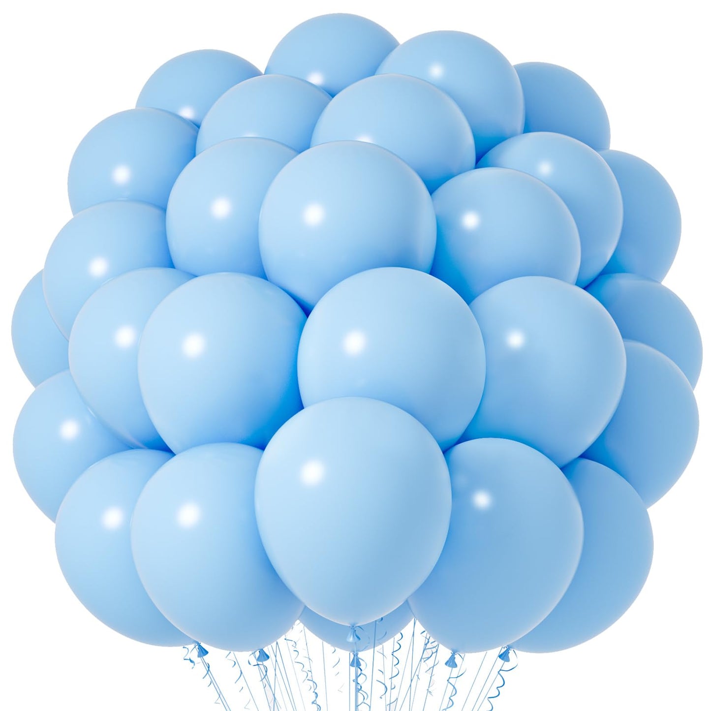 Voircoloria Light Blue Balloons, 66Pack 12Inch Baby Blue Latex Party Balloons For Boys Girls Birthday Party, Baby Shower, Weddin