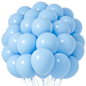 Voircoloria Light Blue Balloons, 66Pack 12Inch Baby Blue Latex Party Balloons For Boys Girls Birthday Party, Baby Shower, Weddin