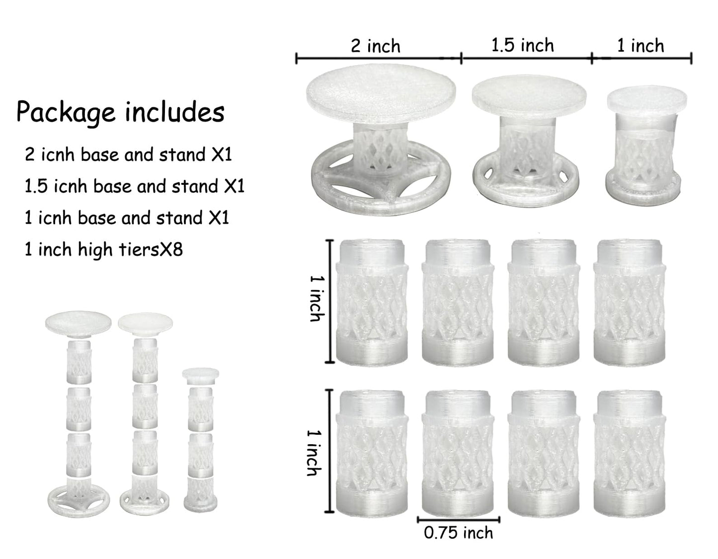 Lixusia Combat Risers for Flying Miniatures - 8 Adjustable Tiers, Crystal White, DND TRPG Terrain Flight Stands