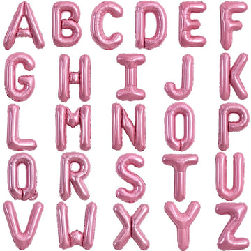 Toniful 52 Pieces 16 Inch Light Pink Letter A-Z Balloons,Custom Phrase Mylar Foil Alphabet Letter Diy Personalized Phrase Banner