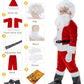 Udyr Santa Claus Costume Suit For Kids Boy Children Deluxe Flannel Santa Outfit 9Pcs (Small)