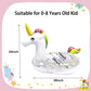 New Baby Swimming Pool Floats For Toddler Kids 0-8 Years Under 44Lb, Inflatable Swim Ring Water Raft With Seat And Handle For Summer Beach Outdoor Children Infant Bath Toys (White Unicorn)