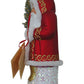 Alexander Taron Schaller Paper Mache Red with Gold Lines Santa Candy Container - 6.25 H x 2.5 W x 2.5 D