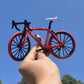 Ailejia Finger Racing Bicycle Mountain Bike Cake Topper Mini Dirt Bike Bicycle Model Cool Boy Toy (Racing Bicycle Red)