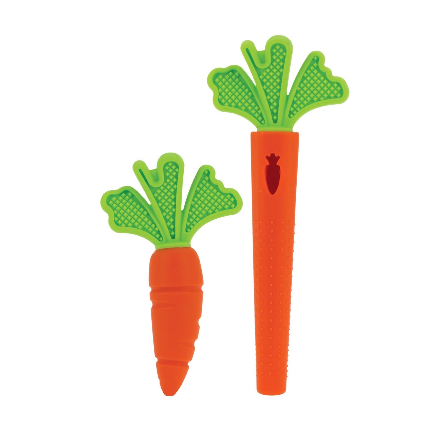 Nuby Silicone Carrot Tube Teether and Messaging Infant Teether - (2-Pack) Baby Teething Toy - 3+ Months