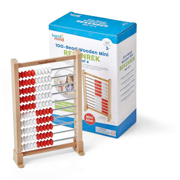 Hand2Mind Mini 100 Bead Wooden Rekenrek, Abacus For Kids Math, Math Manipulatives Kindergarten, Counting Rack For Kids, Counters For Kids Math, Educational Toys For Elementary Kids (Set Of 25)