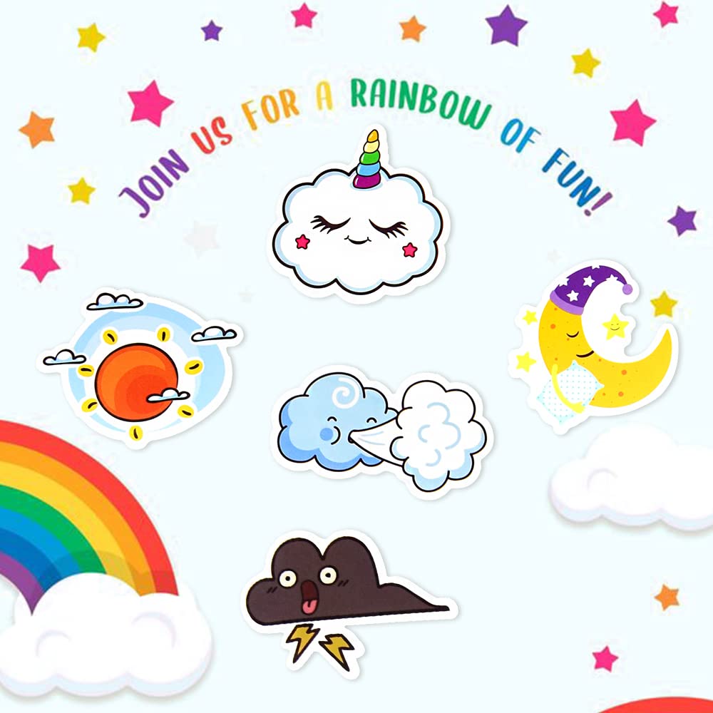 Susihi Weather Stickers Cloud Stickers For Water Bottles Weather Stickers Pack For Laptop (50Pcs)