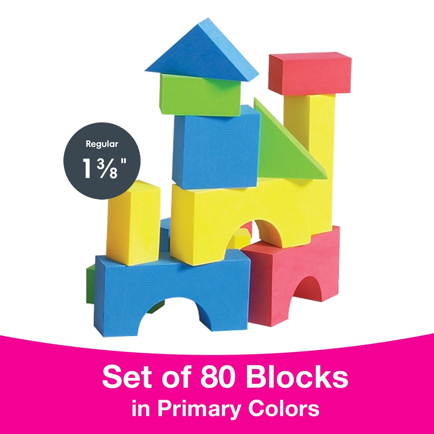 Edushape Educolor Building Blocks, 80 Piece, (716576)