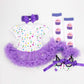 Reborn Baby Doll Clothes Outfit For 20-23 Inch Reborns Newborn Babies Matching Clothing Purple Dot Tutu Dress Four-Piece Set